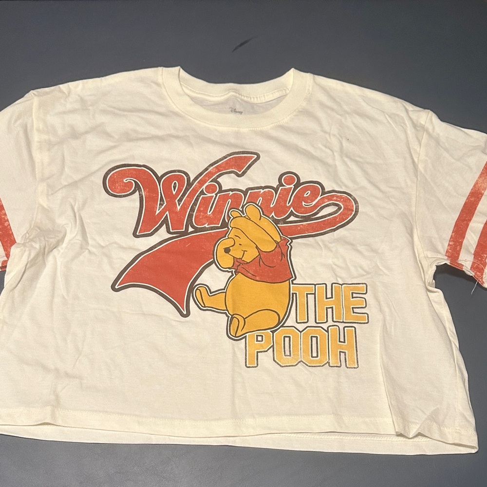 Winnie the Pooh Cropped White T-Shirt- NWOT
